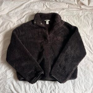 Fluffy brown quarter zip jacket / sweatshirt